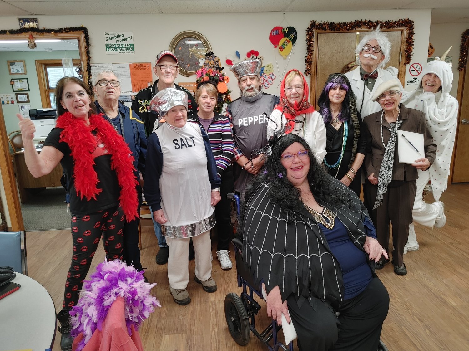 Dressed up for Halloween at the Hawley Senior Center.